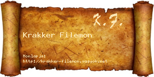 Krakker Filemon névjegykártya